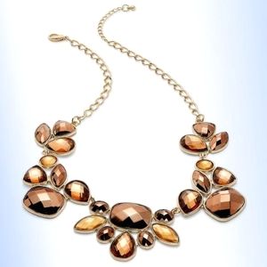 Statement Necklace | Earth-Tone Bronze Stone Frontal Necklace